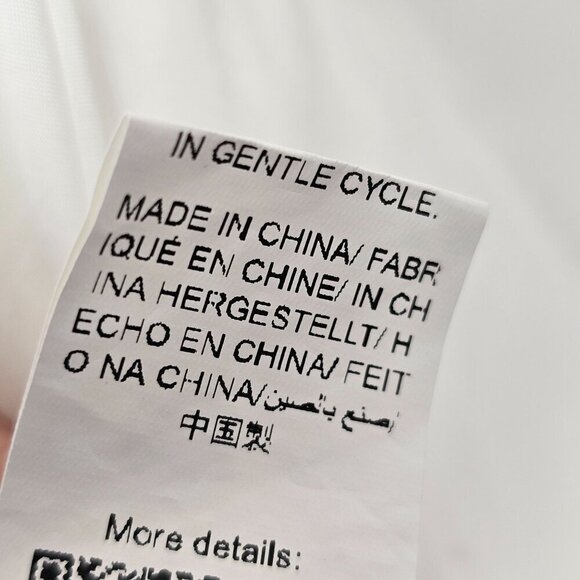 Shein Double Breast White Blazer Women Sz M Feather Cuff Lightweight Gold Button - Picture 9 of 9